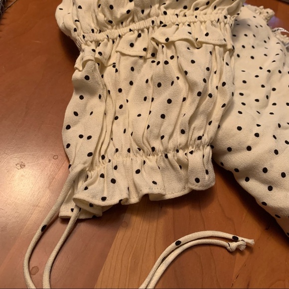 Reformation bustier polka dot blouse in ivory size 12 - Picture 10 of 11